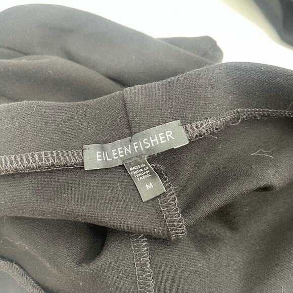 EILEEN FISHER Pull On Pants Black Size Medium Stretch Basic Classic Business - Picture 3 of 9